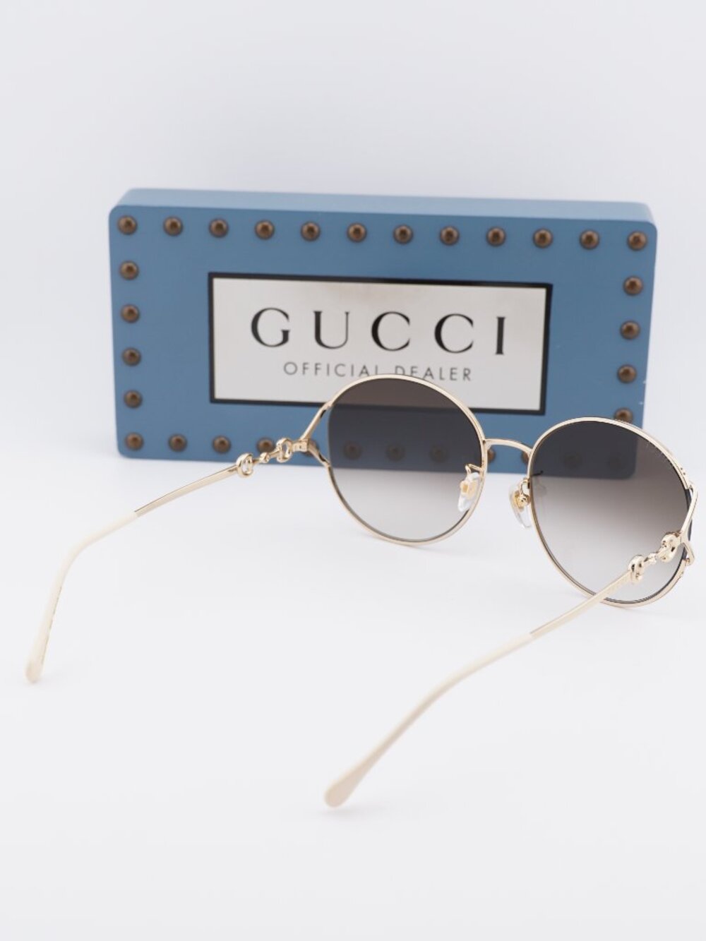 Gucci GG1017SK 003 Round Sunglasses - Gold / Brown - Picture 11 of 12